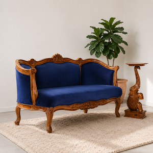 Royal Handcrafted Velvet Upholstered Sofa