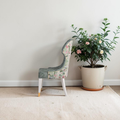 Elegant Floral Upholstered Accent Chair with Velvet Seat