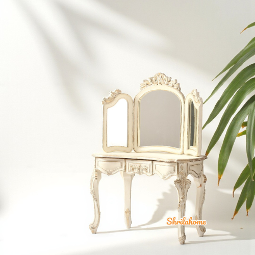Antique Style Vanity Dressing Table with Mirror